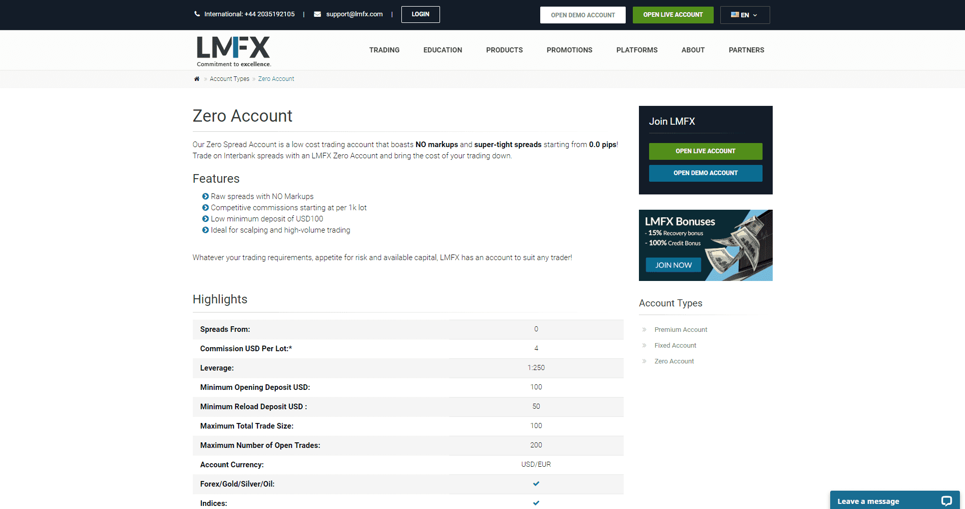LMFX Review Zero account info LMFX Review Zero account info